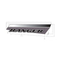 Black and gray angled cargo box side decal with bold "RANGER" text in silver and white outline.