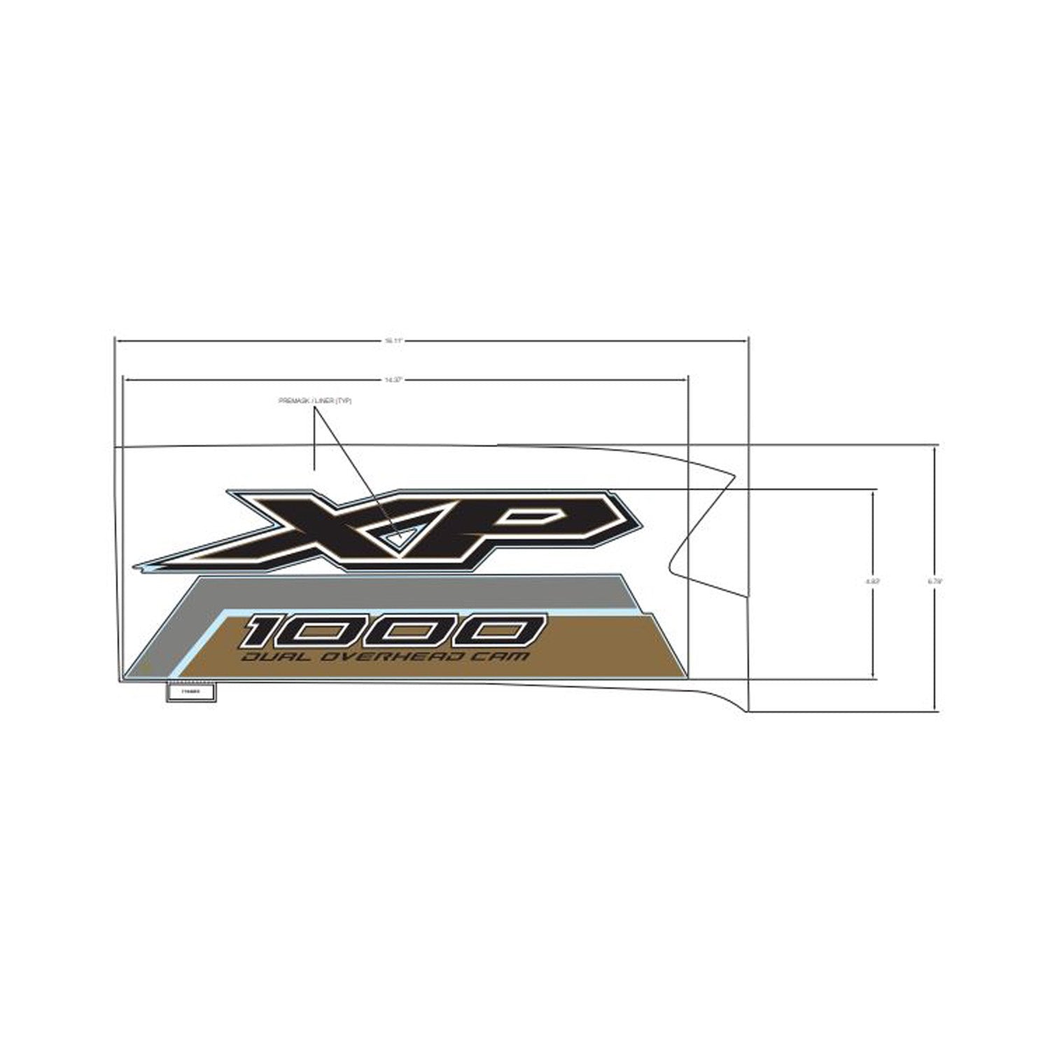 Front Fender Decal, Xp 1000, Right by Polaris