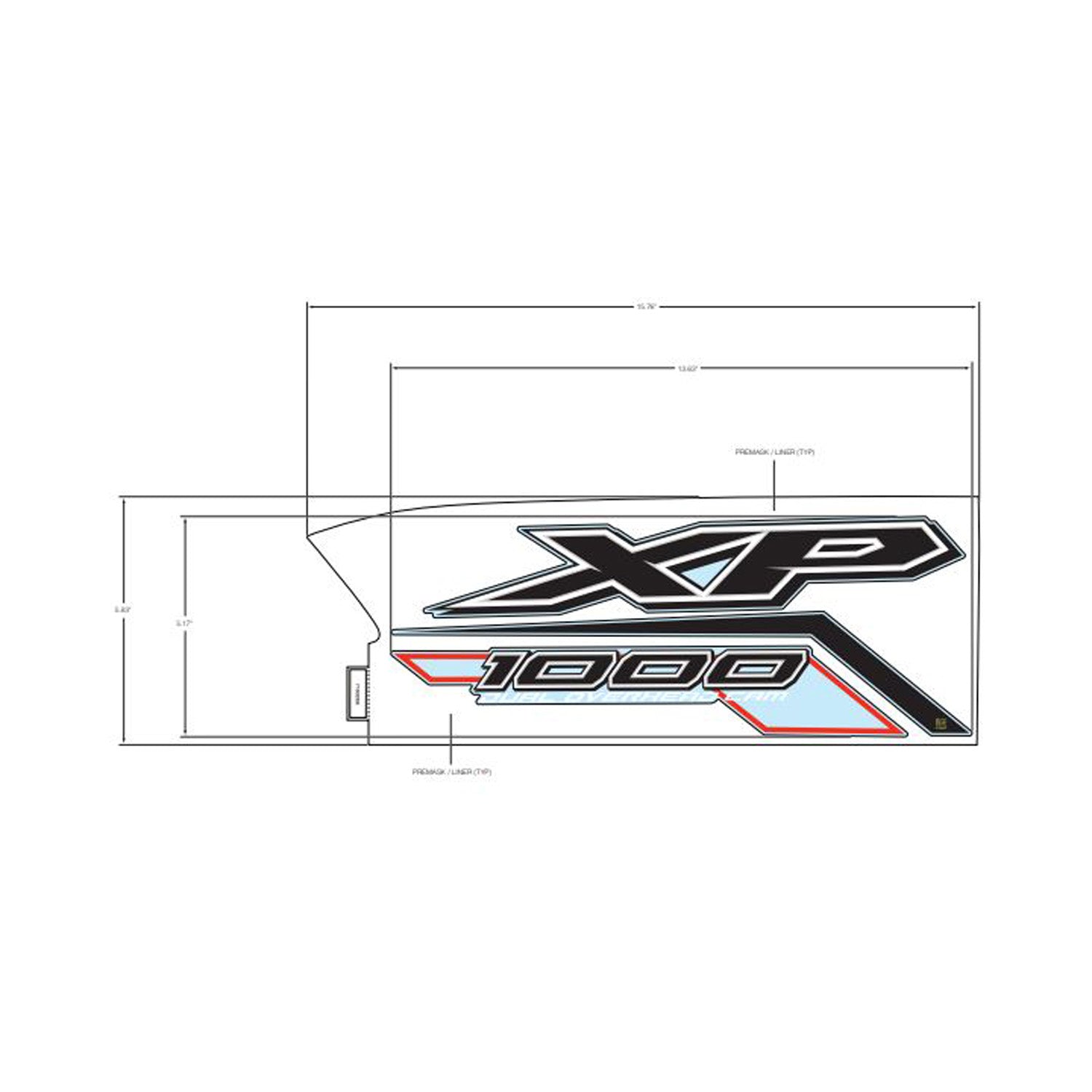Front Fender Decal, Xp 1000, Left by Polaris
