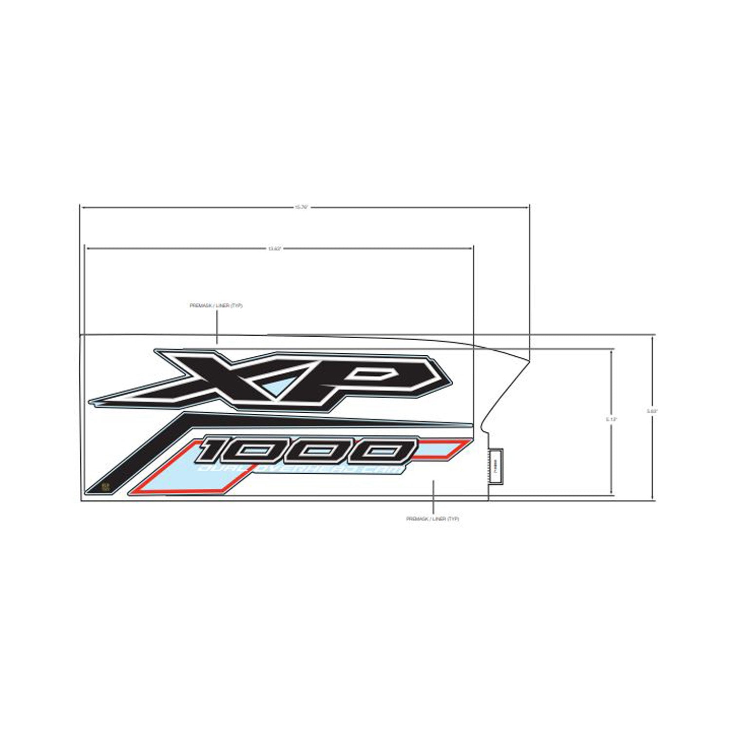 Front Fender Decal, Xp 1000, Right by Polaris