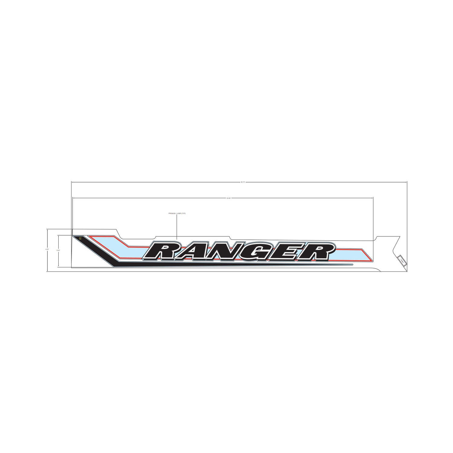 Cargo Box Side Decal, Ranger, Left by Polaris