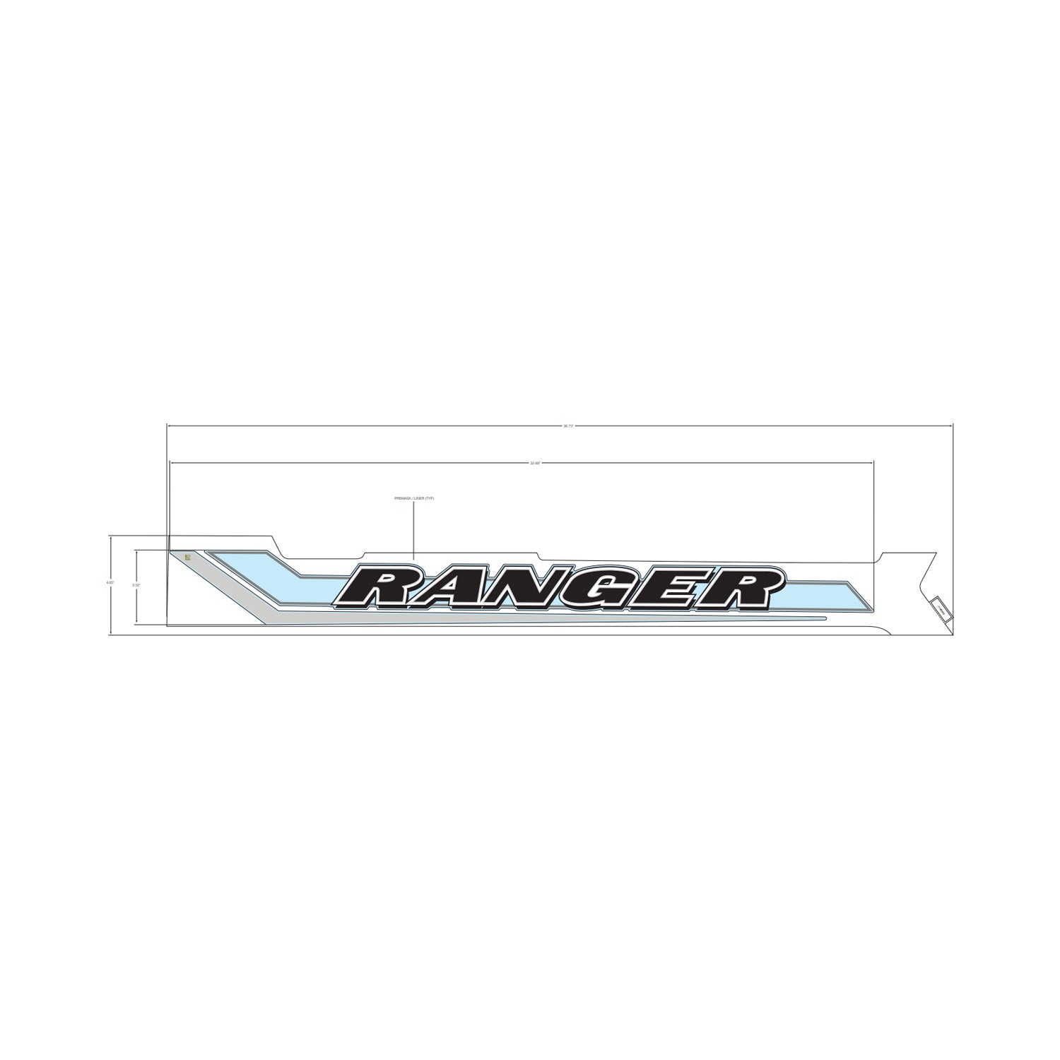 Cargo Box Side Decal, Ranger, Left by Polaris