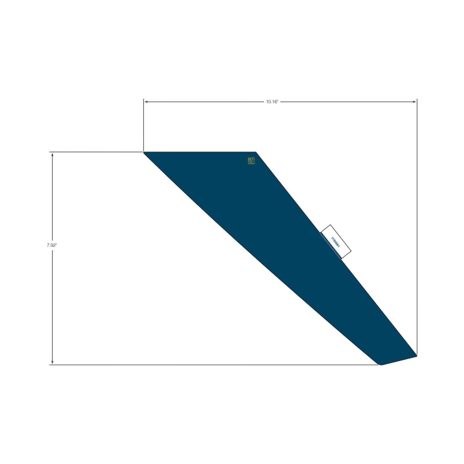 Dark blue angled hood decal with precise cut and small Polaris logo on right side.