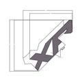Black and gray angular rear fender decal with cutout design for Polaris UTV, middle left side.