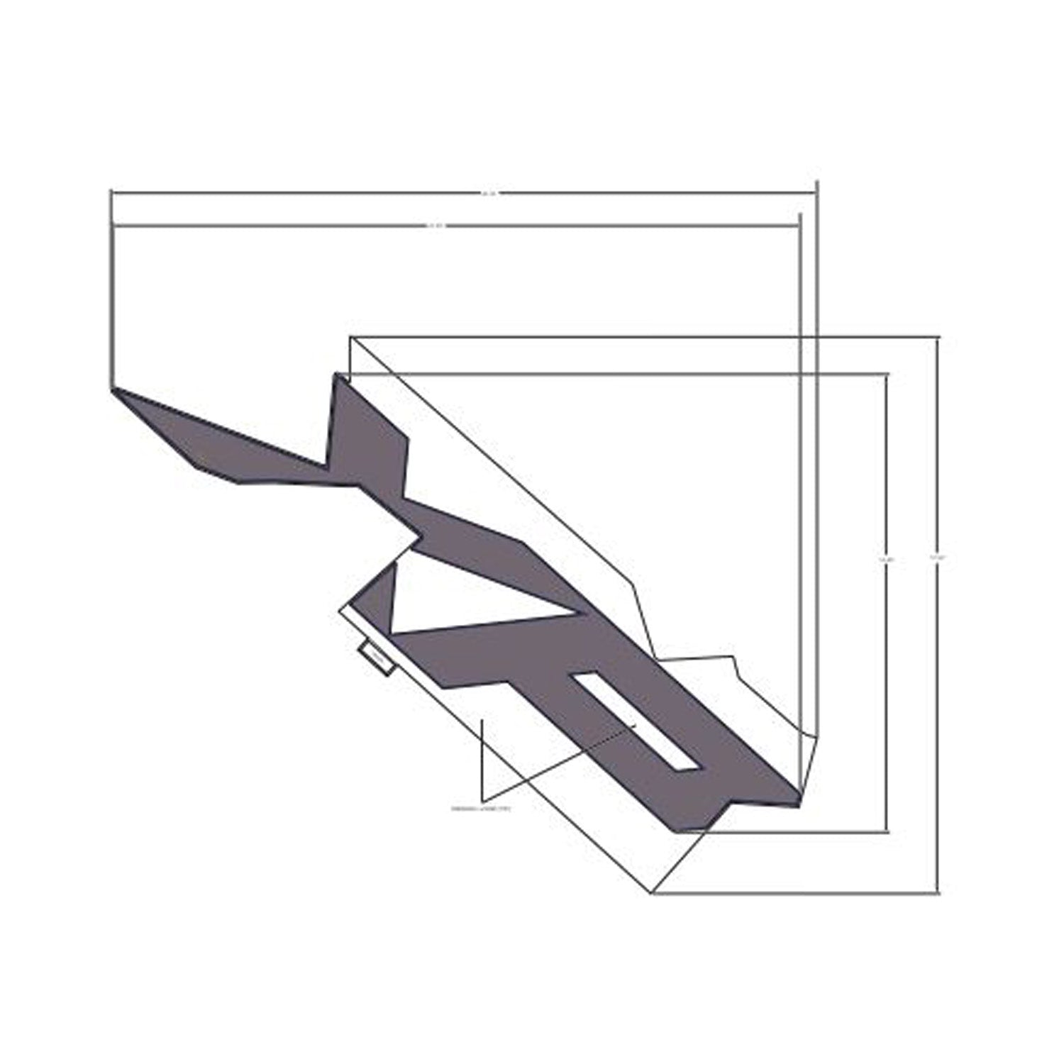 Black and gray angular rear fender decal with sharp geometric design for Polaris UTVs.