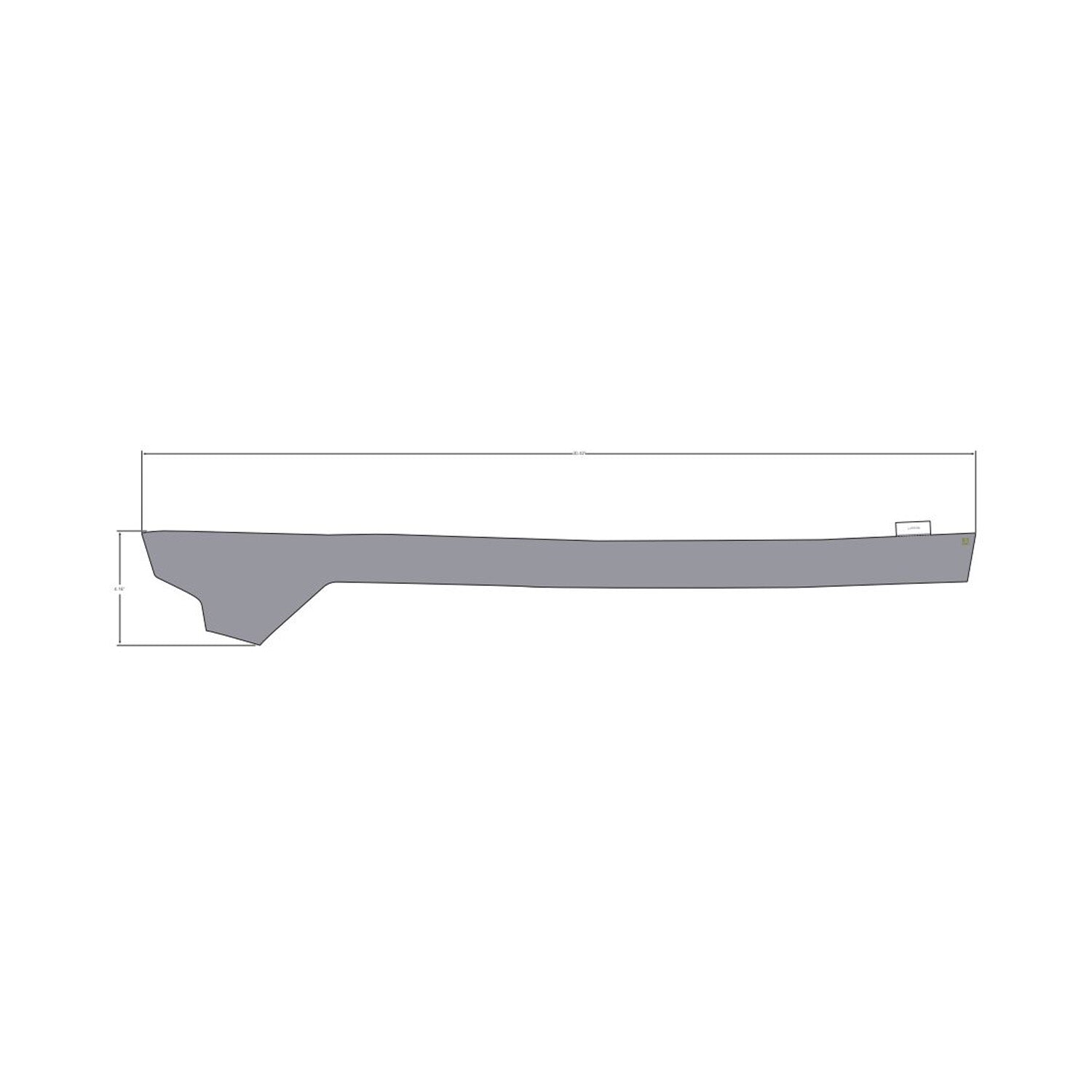 Gray upper door decal with angular cut and sleek, minimalist design for Polaris UTV.