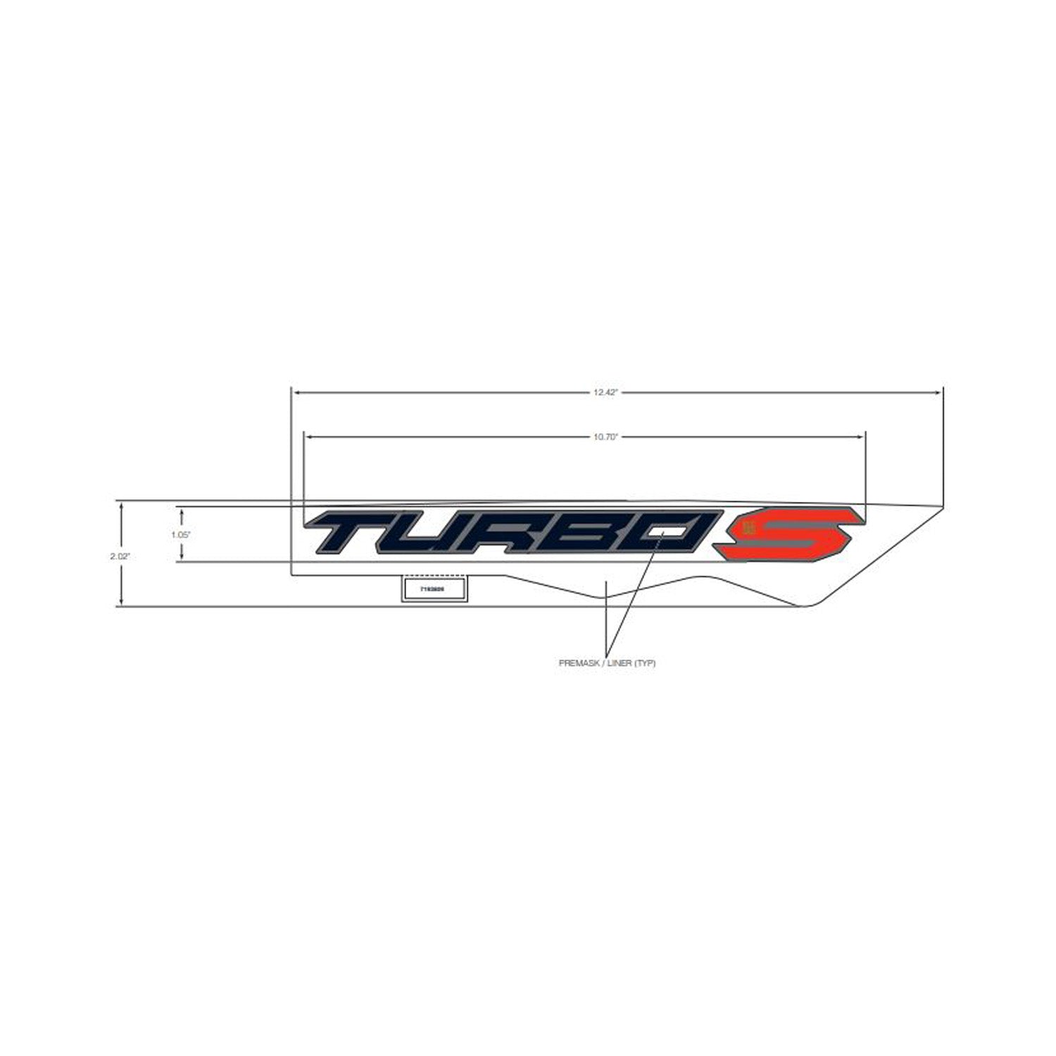 White center hood decal with bold "TURBO" in black and a red "S" on the right side.