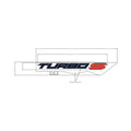 White center hood decal with bold "TURBO" in black and a red "S" on the right side.