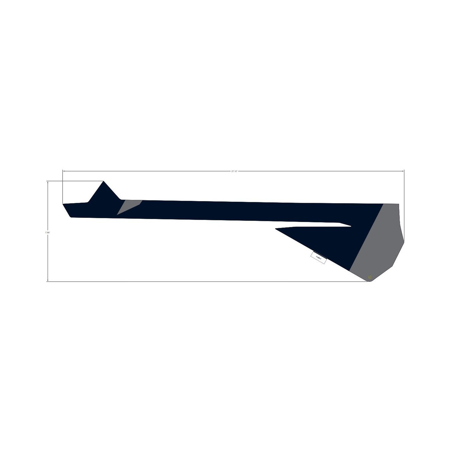 Black and gray angular lower door decal with sharp geometric design for left side.
