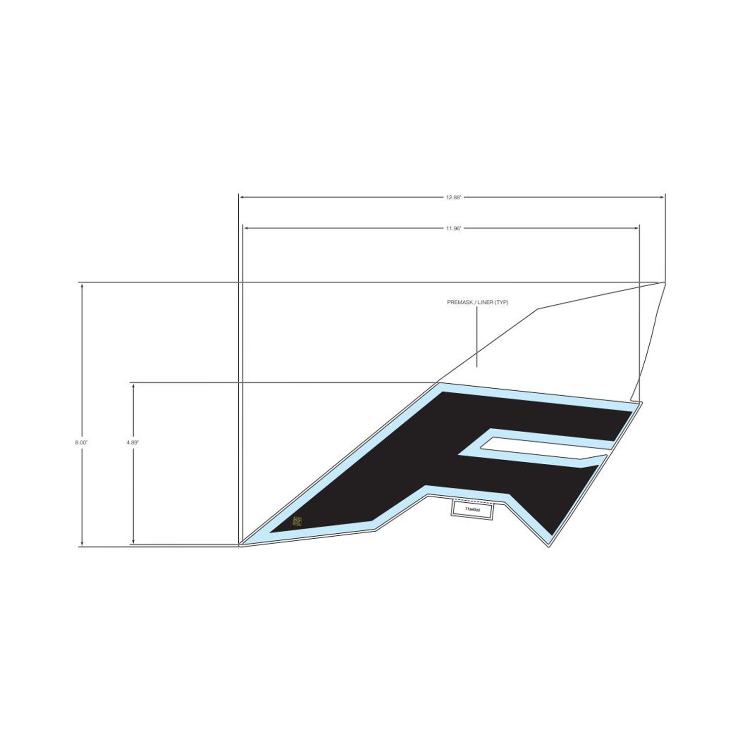 Front Door Decal, Middle, RZR, Left by Polaris