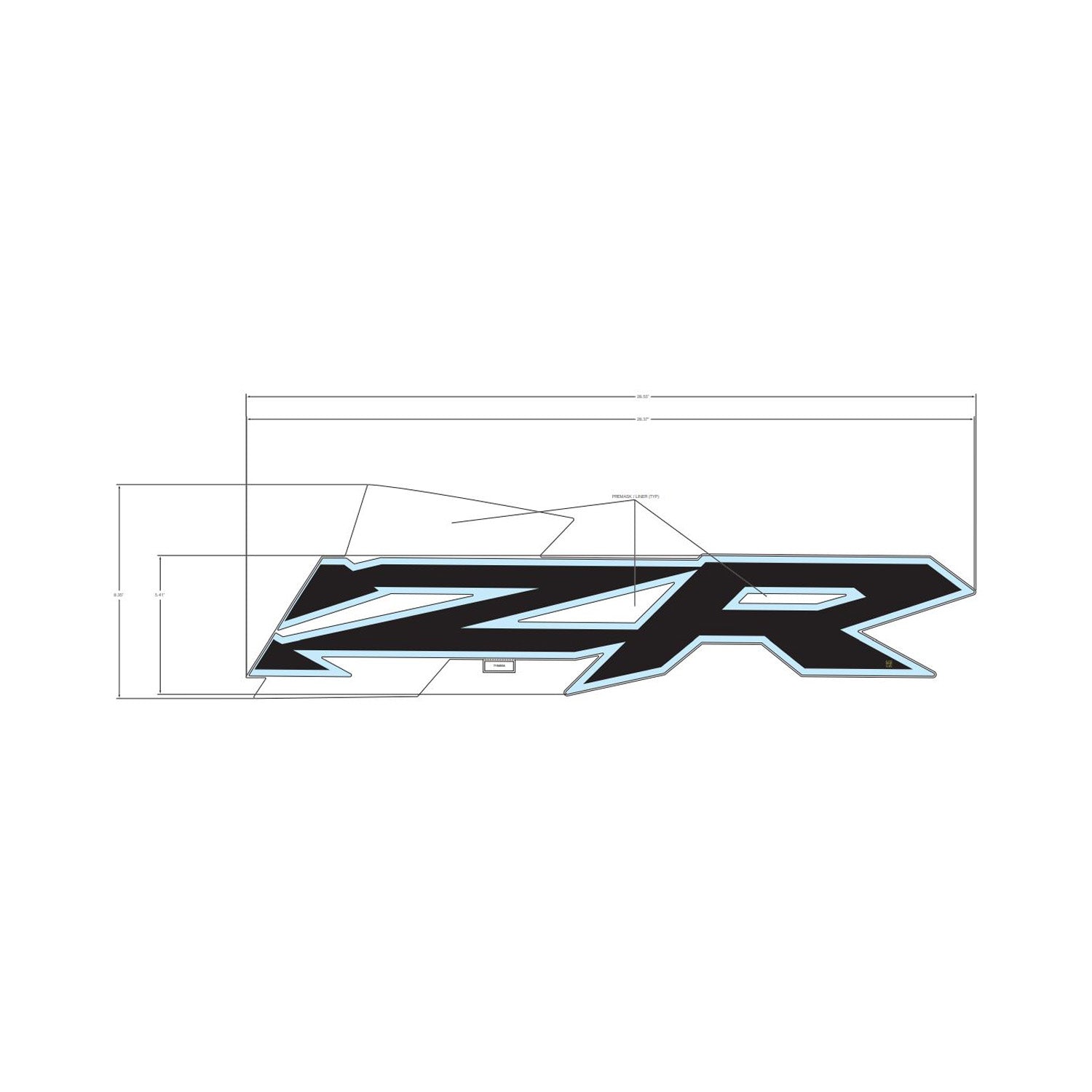 Rear Door Decal, Middle, RZR, Left by Polaris