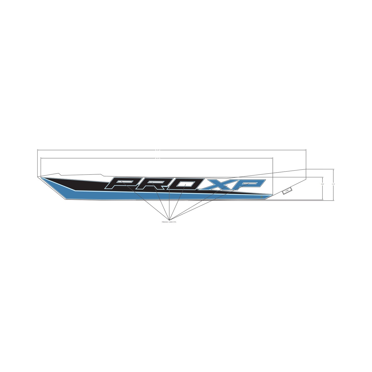 Rear Fender Decal, Lower, Pro XP, Right by Polaris