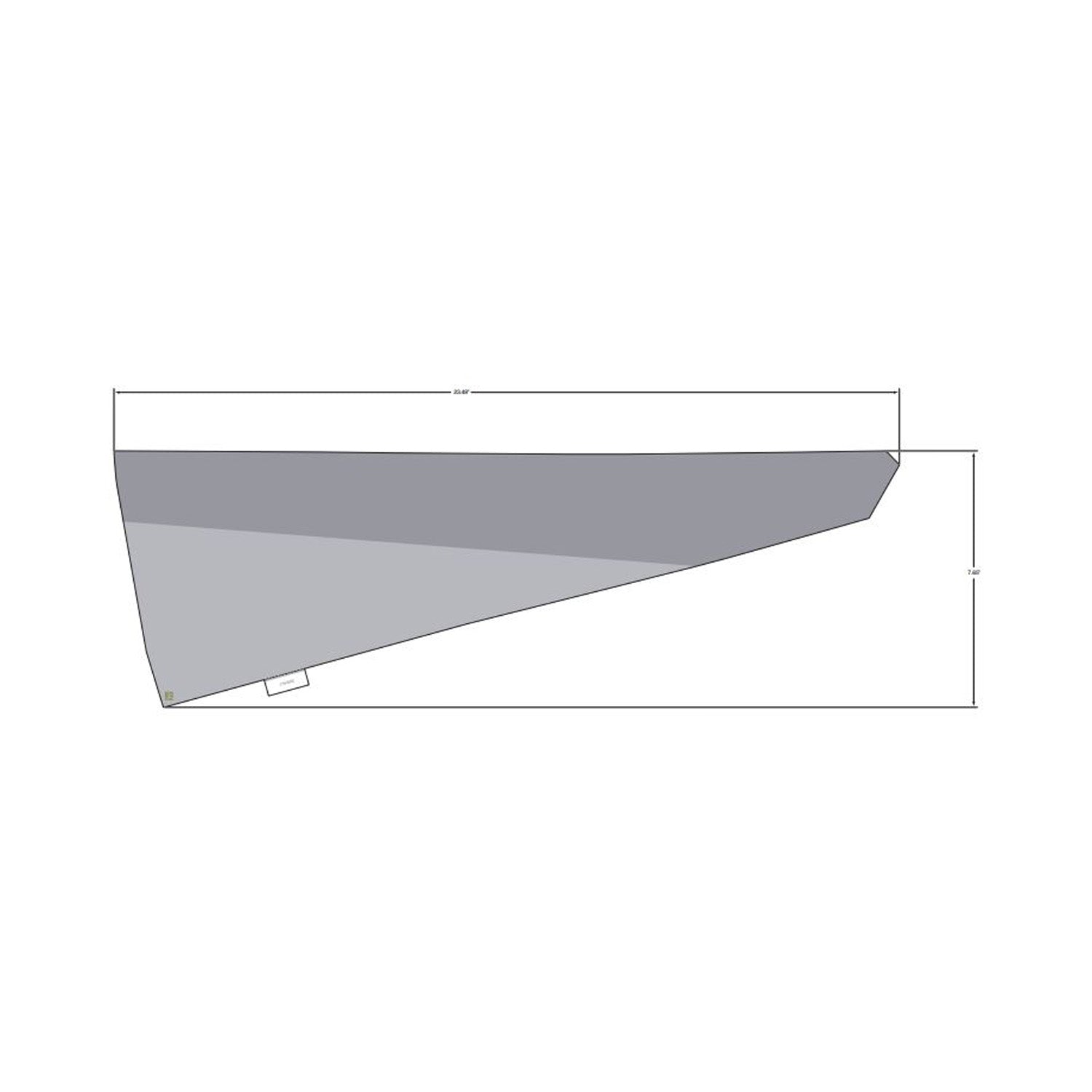 Gray and dark gray angular vinyl decal for upper middle right door with sharp geometric design.