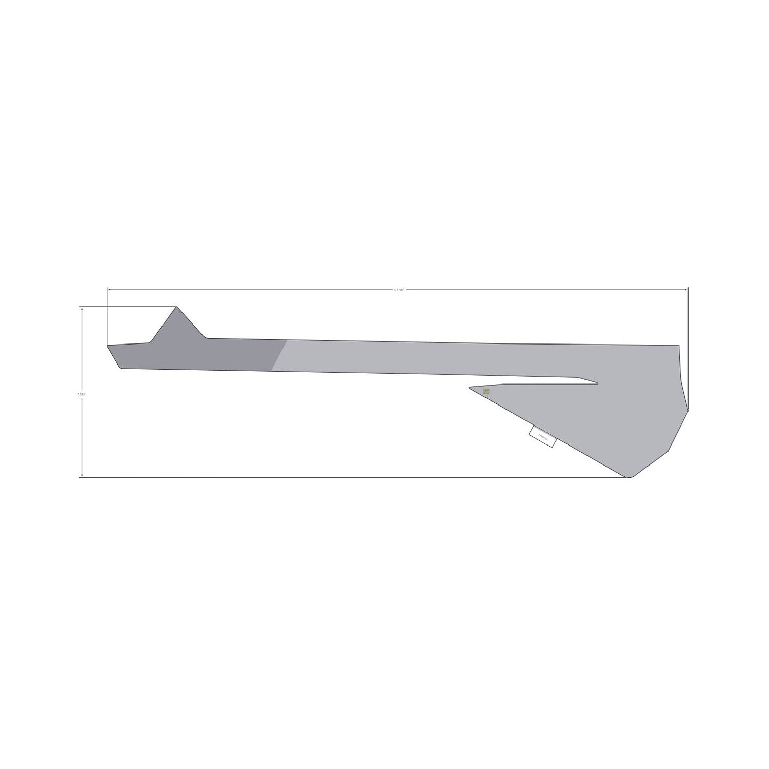Gray angular decal with a long horizontal stripe and geometric shapes for Polaris side door.