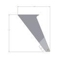 Gray angular rear door decal with sharp lines and a small white tab on the bottom right corner.