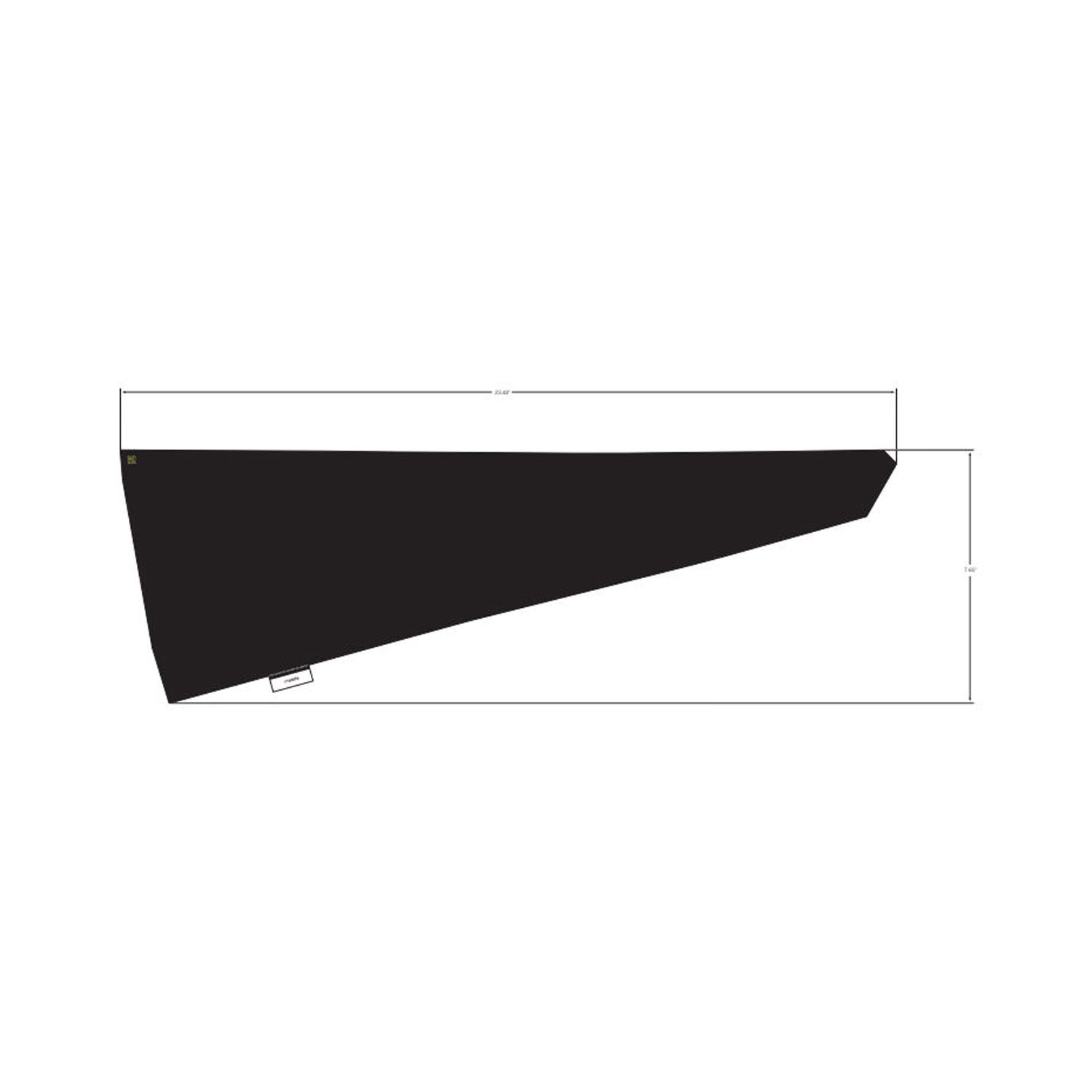 Black triangular door decal for right middle side, smooth matte finish, sharp angled design.
