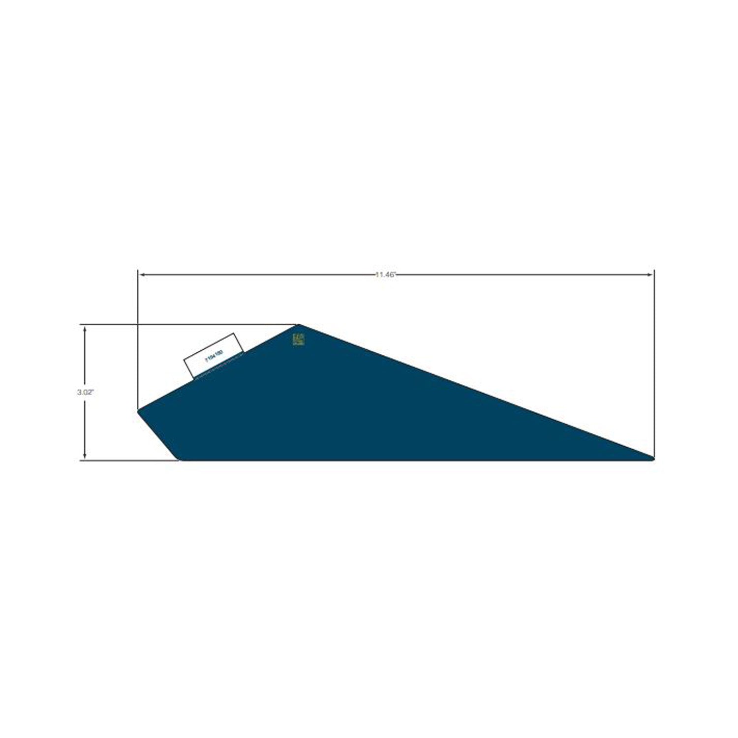 Dark blue angular rear lower door decal with precise cut for left side fitment.