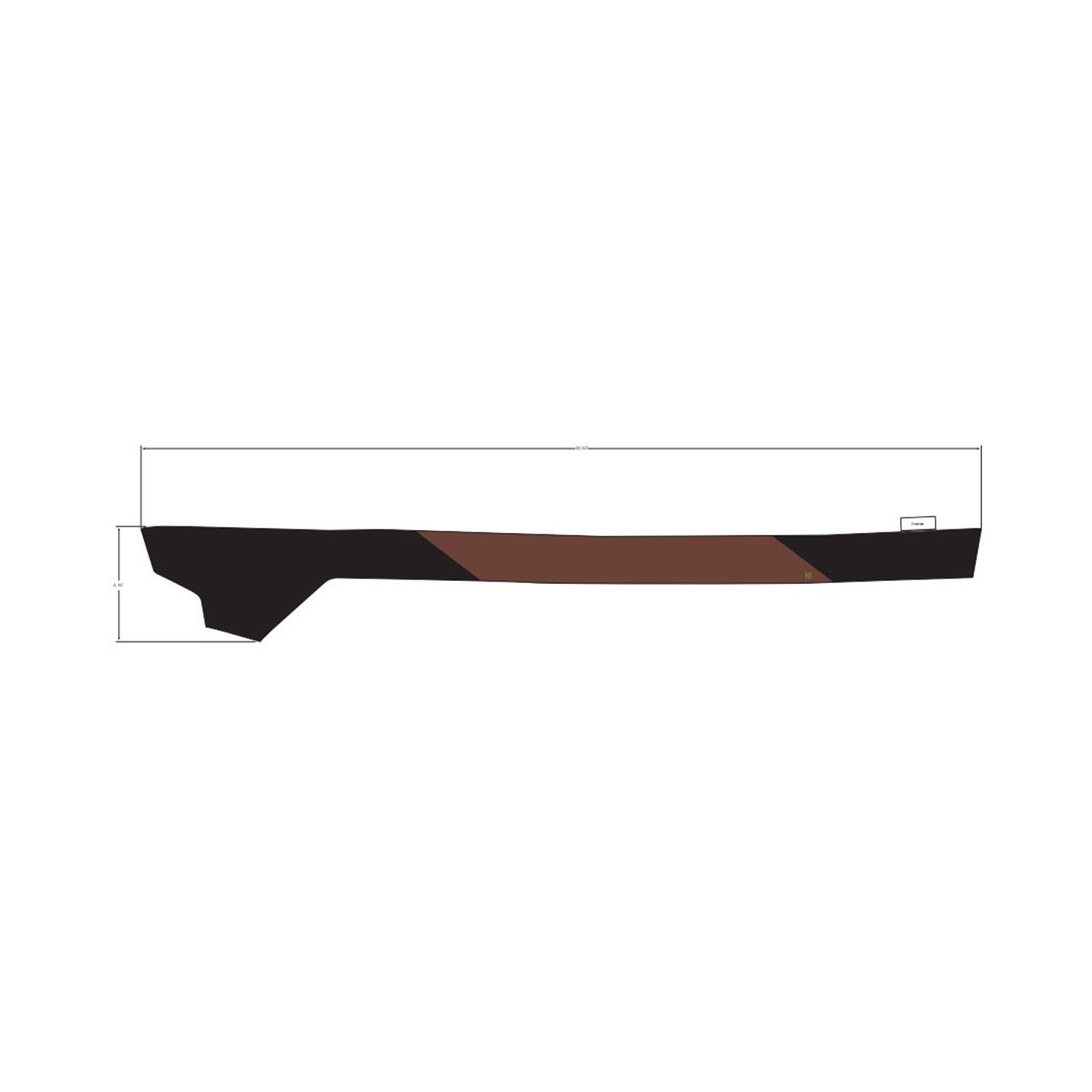 Black and brown angular Upper Door Decal for Polaris RZR XP-4 1000, sleek OEM replacement part.