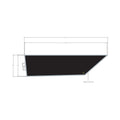 Black and white angular rear door decal with precise cutouts for Polaris General 4 1000 Deluxe right side replacement.