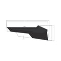 Black angular front lower door decal with sharp edges for Polaris UTV, right side fit.