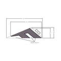 Black and gray angular lower door decal with sharp geometric design and dimensions visible.