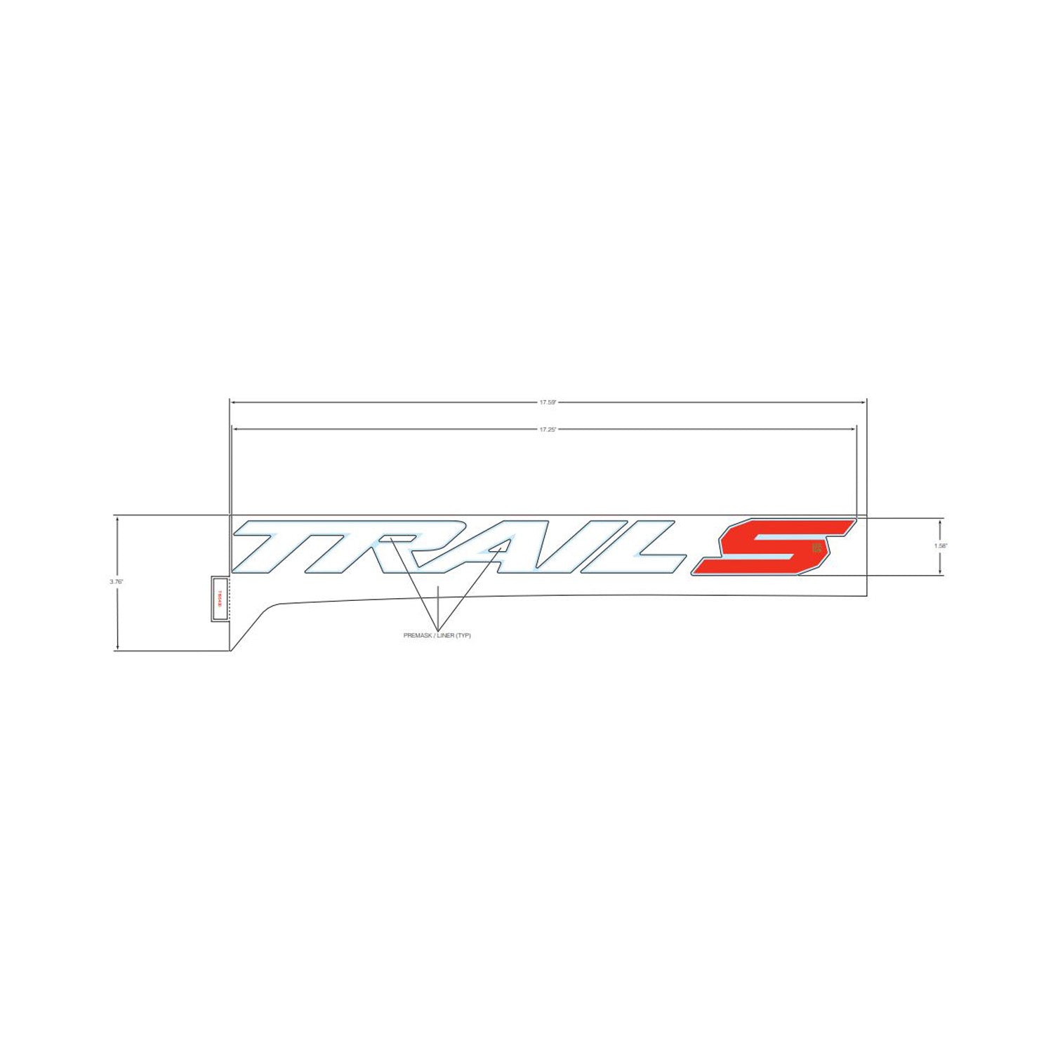 Rear Fender Decal, Lower, Trail, Left by Polaris