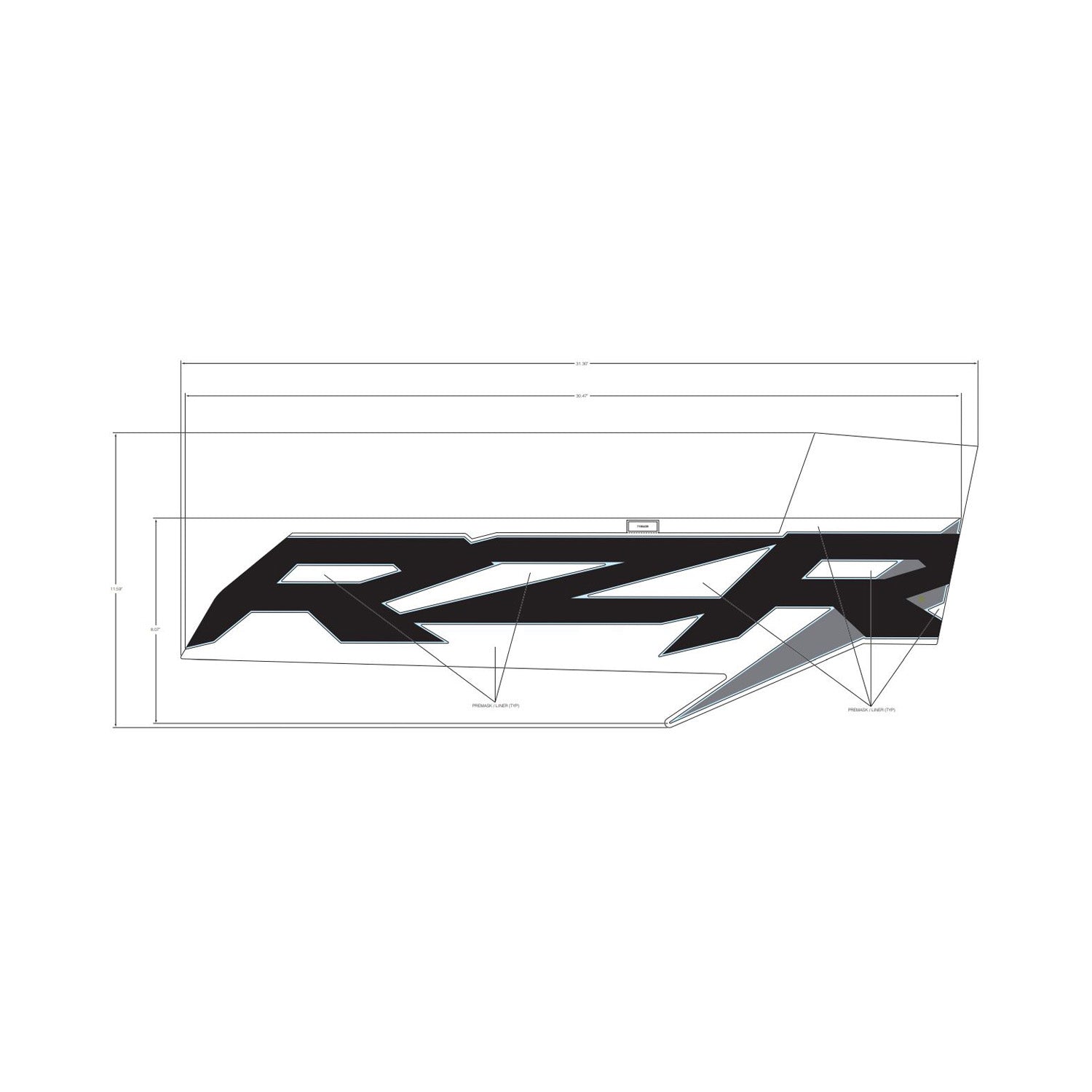 Door Decal, Middle, RZR, Left by Polaris