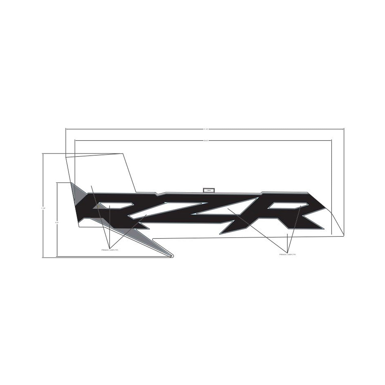 Door Decal, Middle, RZR, Right by Polaris