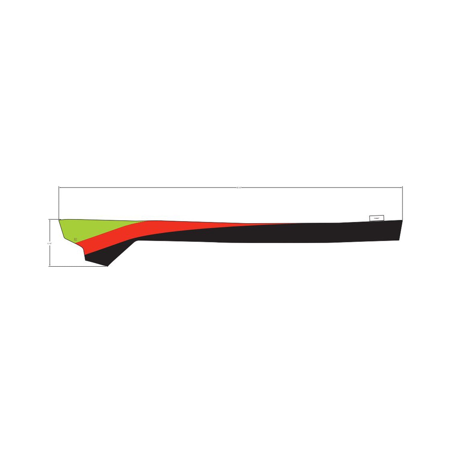 Polaris upper door decal in black, red, orange, and lime green with sleek angular design.