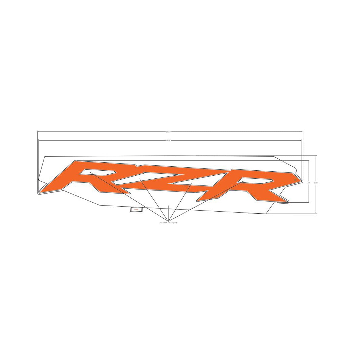 Upper Door Decal, RZR, Right by Polaris