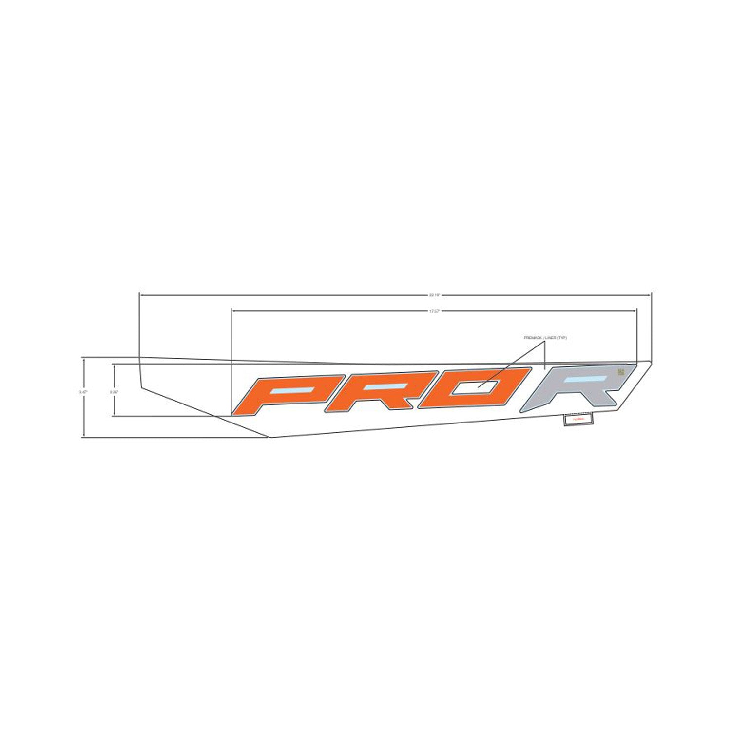 Rear Fender Decal, Lower, Pro R, Left by Polaris