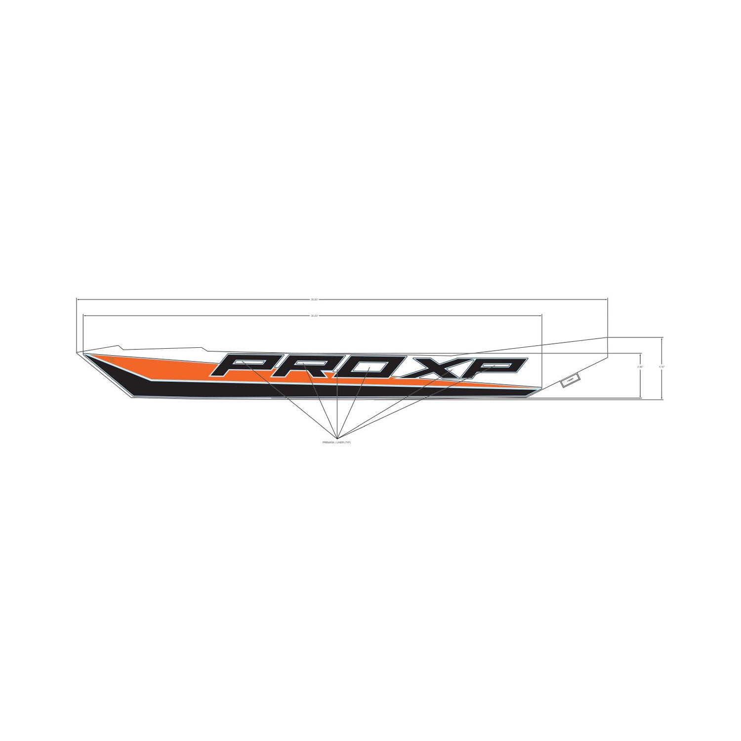 Rear Fender Decal, Lower, Pro XP, Right by Polaris