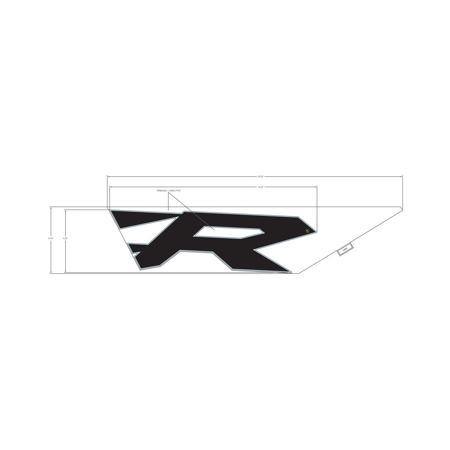 Front Door Decal, Middle, RZR, Right by Polaris