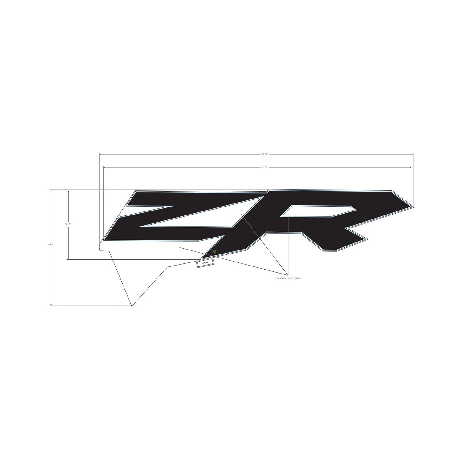 Rear Door Decal, Middle, RZR, Left by Polaris