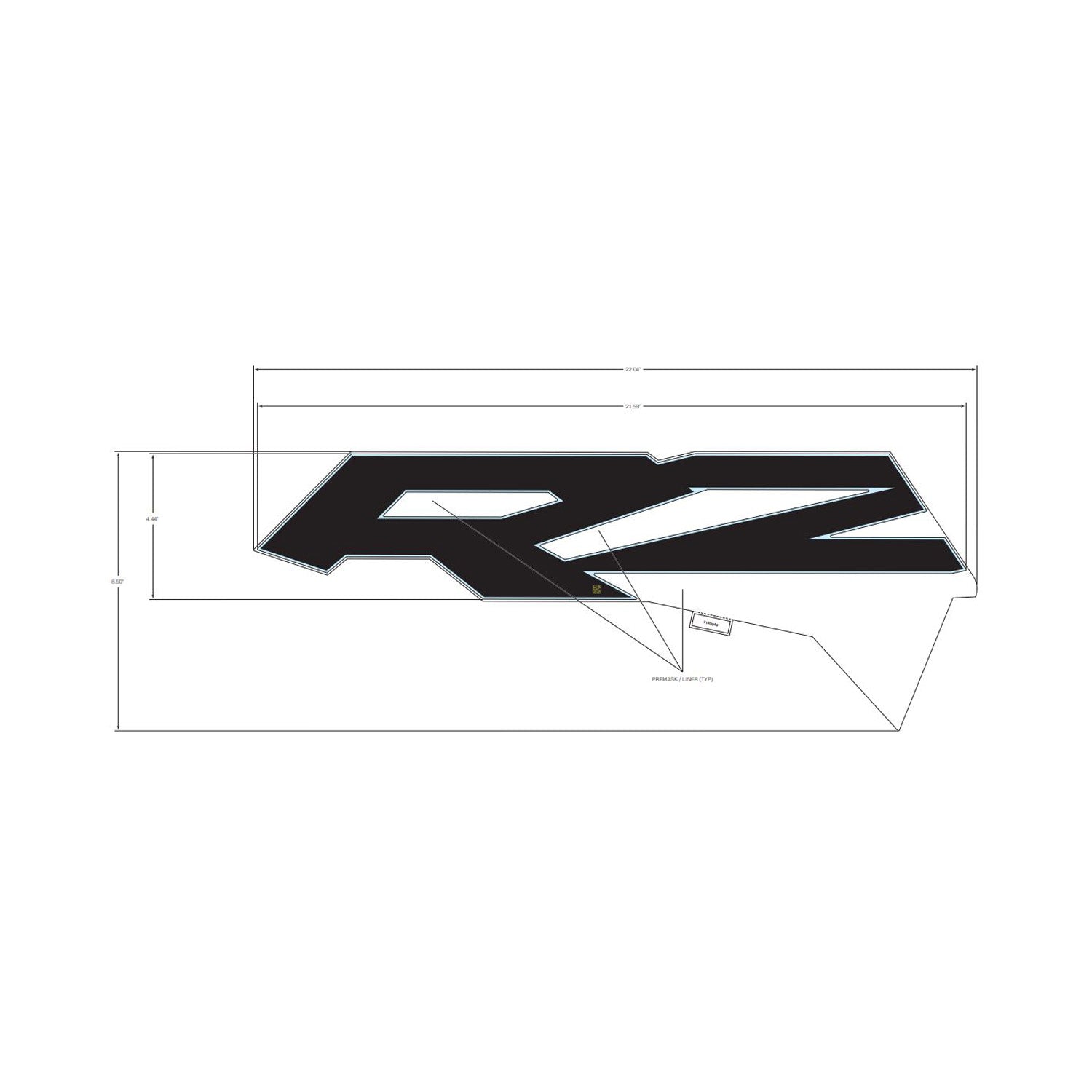 Rear Door Decal, Middle, RZR, Right by Polaris