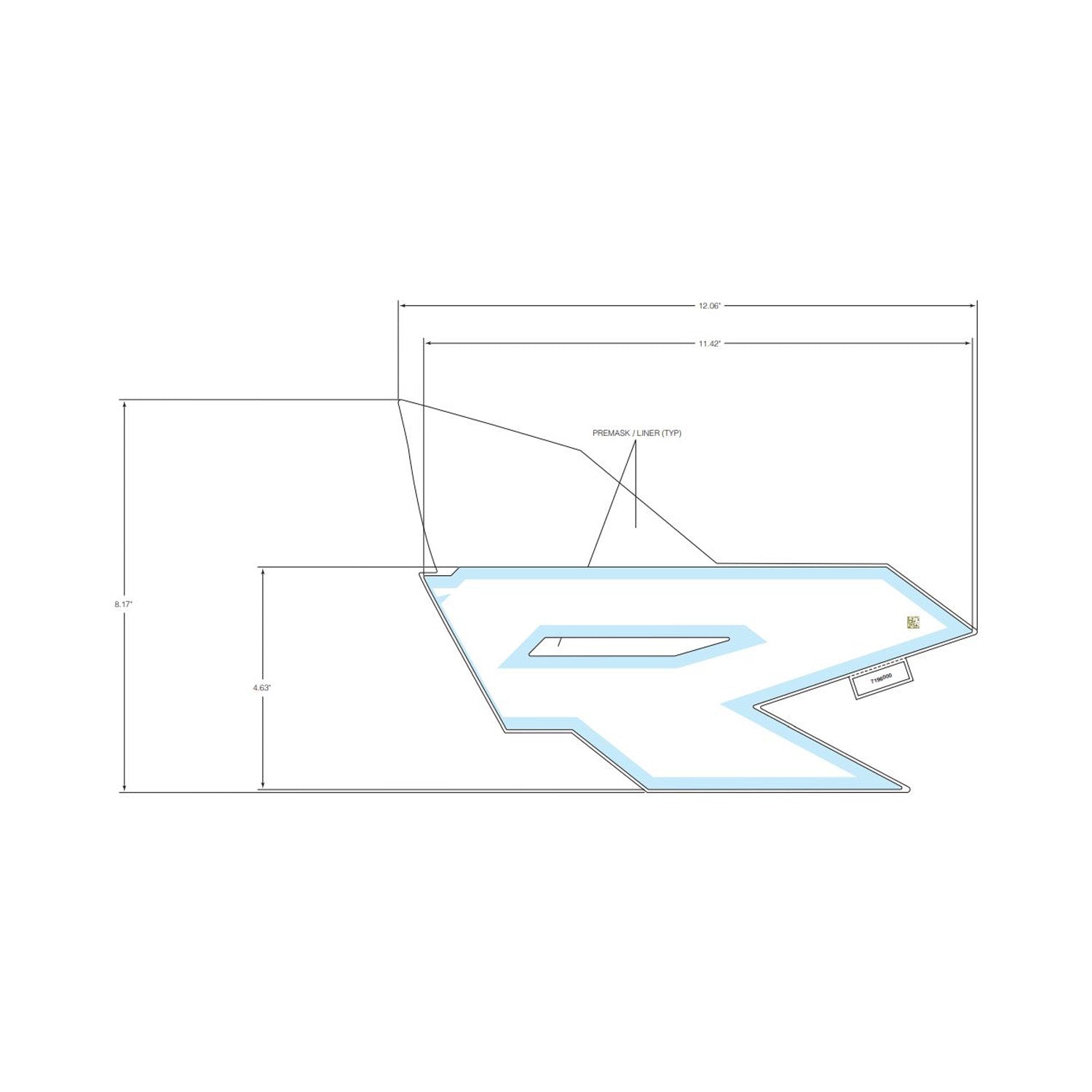 Front Door Decal, Middle, RZR, Right by Polaris