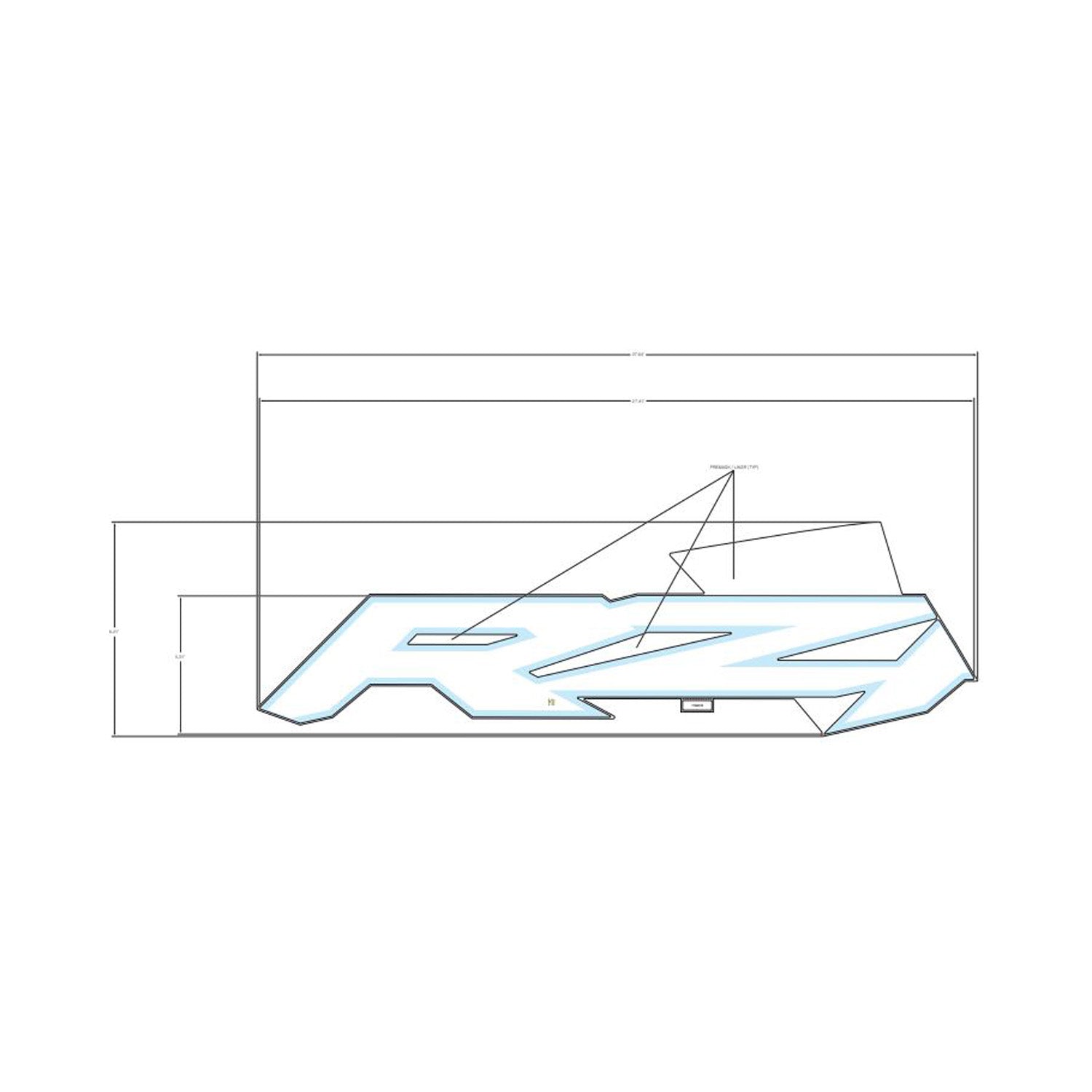 Rear Door Decal, Middle, RZR, Right by Polaris