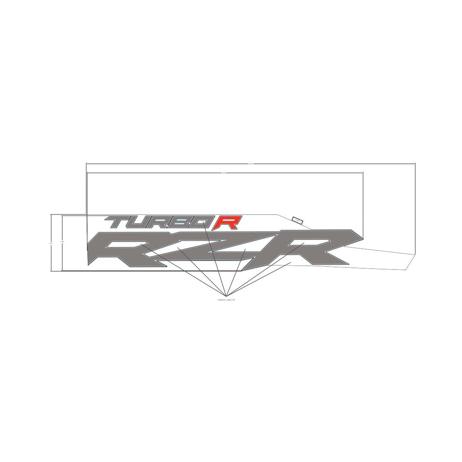 Front Upper Door Decal, RZR, Trb R, Left by Polaris