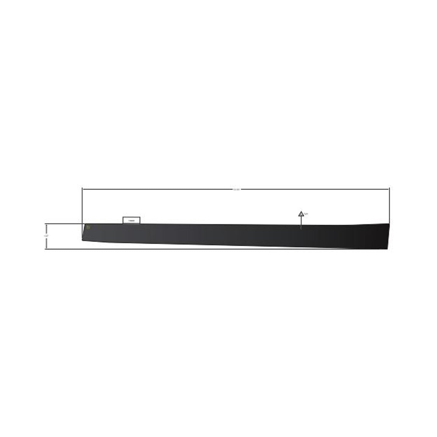 Black elongated rectangular rear upper left door decal with subtle texture and sharp edges.