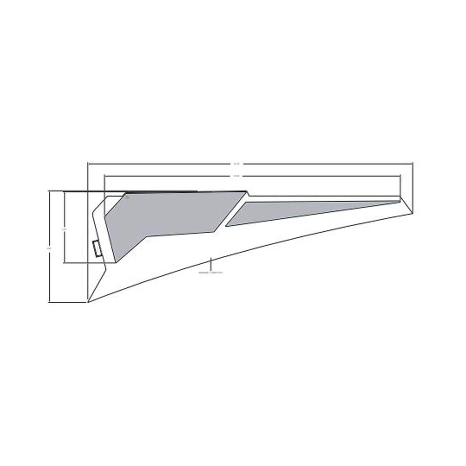 Matte black angular rear lower door decal with sharp edges and precise cut for left side installation.