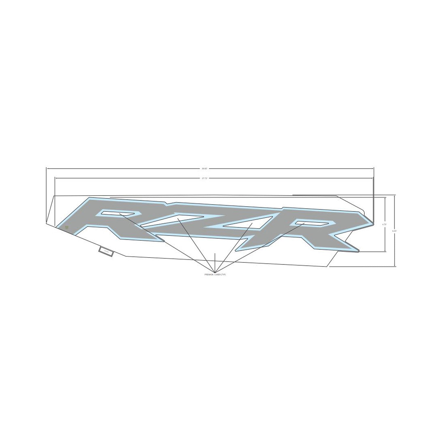 Door Decal, Middle, RZR, Right by Polaris