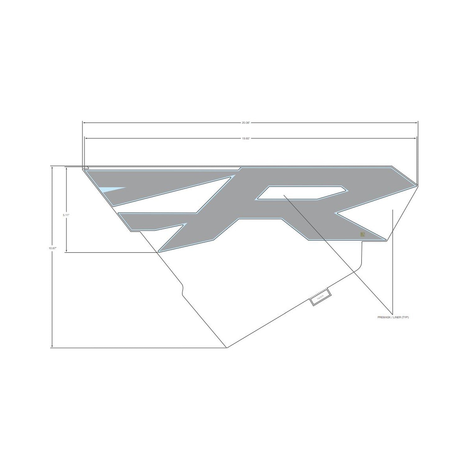 Front Lower Door Decal, RZR, Right by Polaris