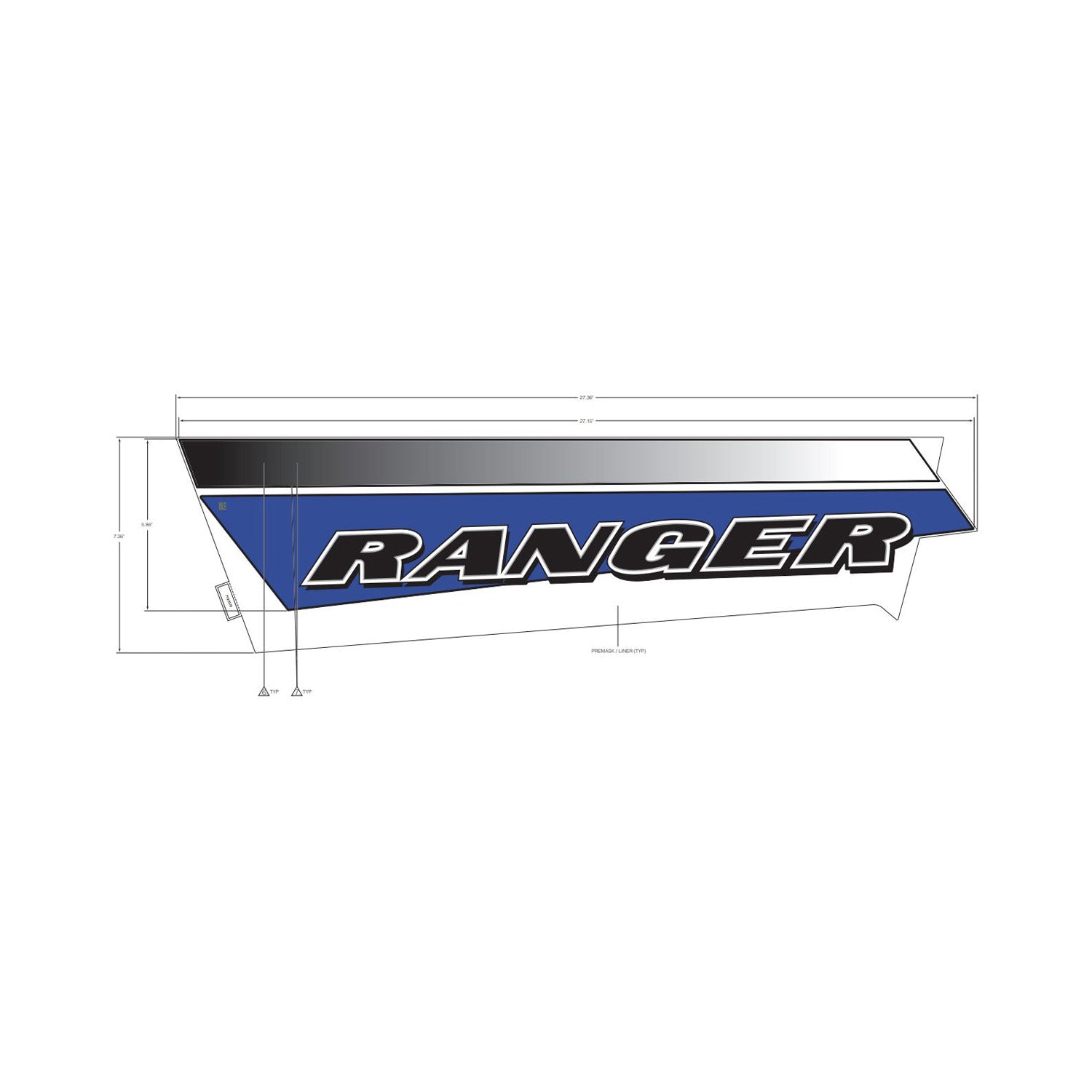 Cargo Box Side Decal, Ranger, Left by Polaris