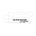 Black "Ranger XP" decal with bold, angular lettering on clear backing sheet.