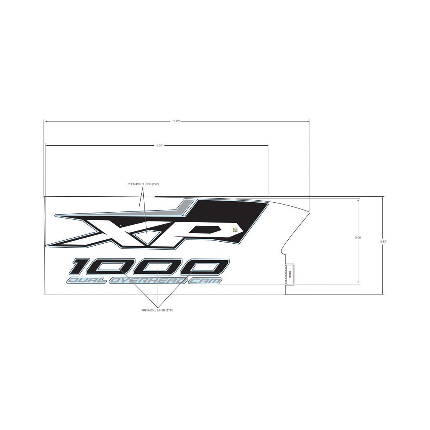 Front Fender Decal, Xp 1000, Right by Polaris