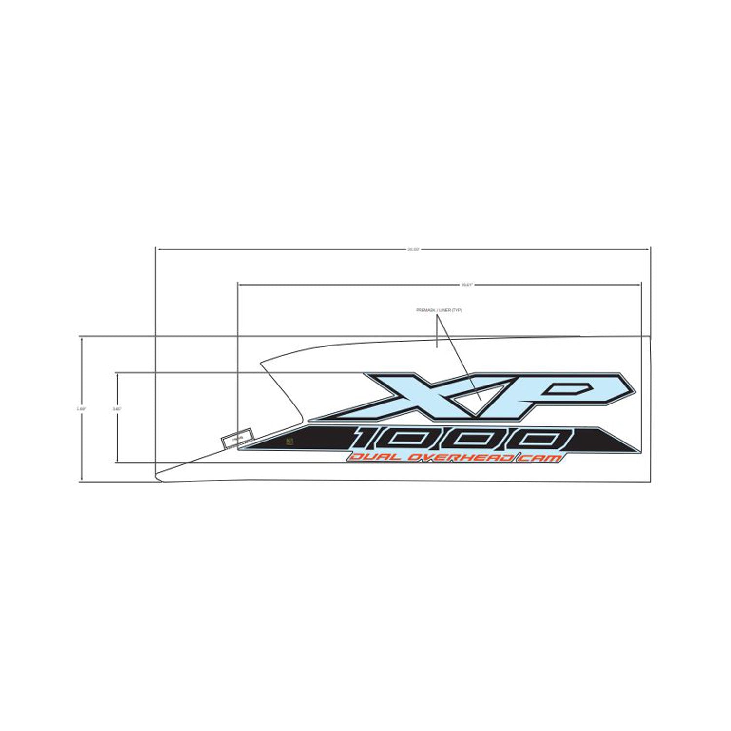 Front Fender Decal, Xp 1000, Left by Polaris