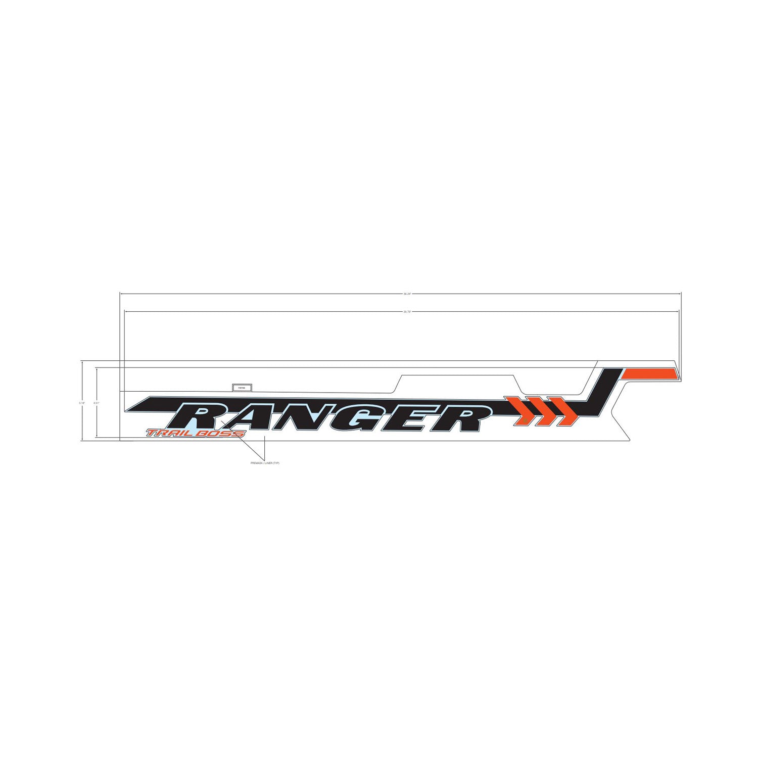 Cargo Box Side Decal, Ranger, Left by Polaris
