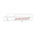 White front fender decal with red outlined "1000" text and angular stripe design.