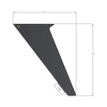 Black triangular rear upper door decal with precise angular shape and small attached tab.