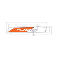 Angular orange and white decal with "1000" text for right upper front fender.